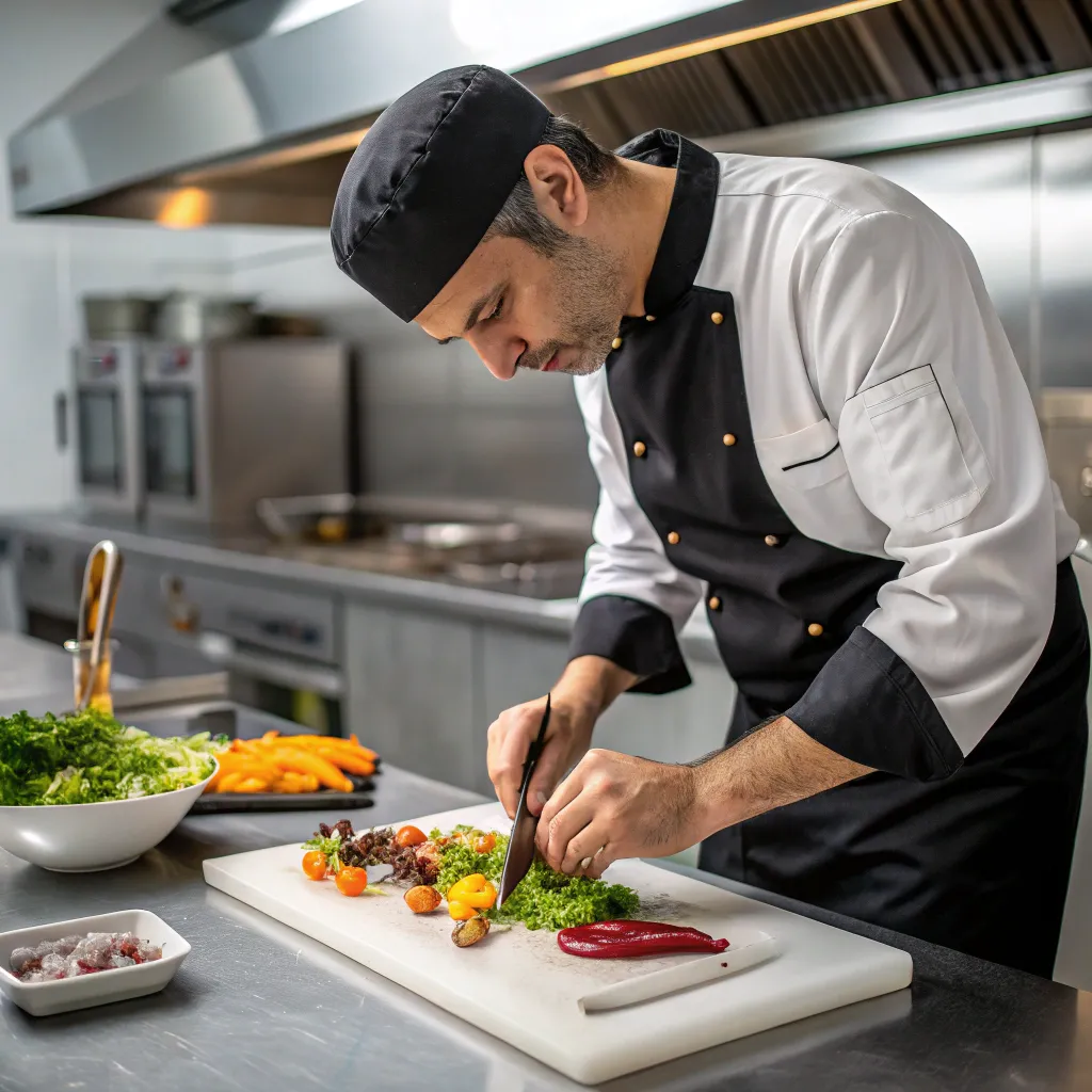 Chef preparing a dish