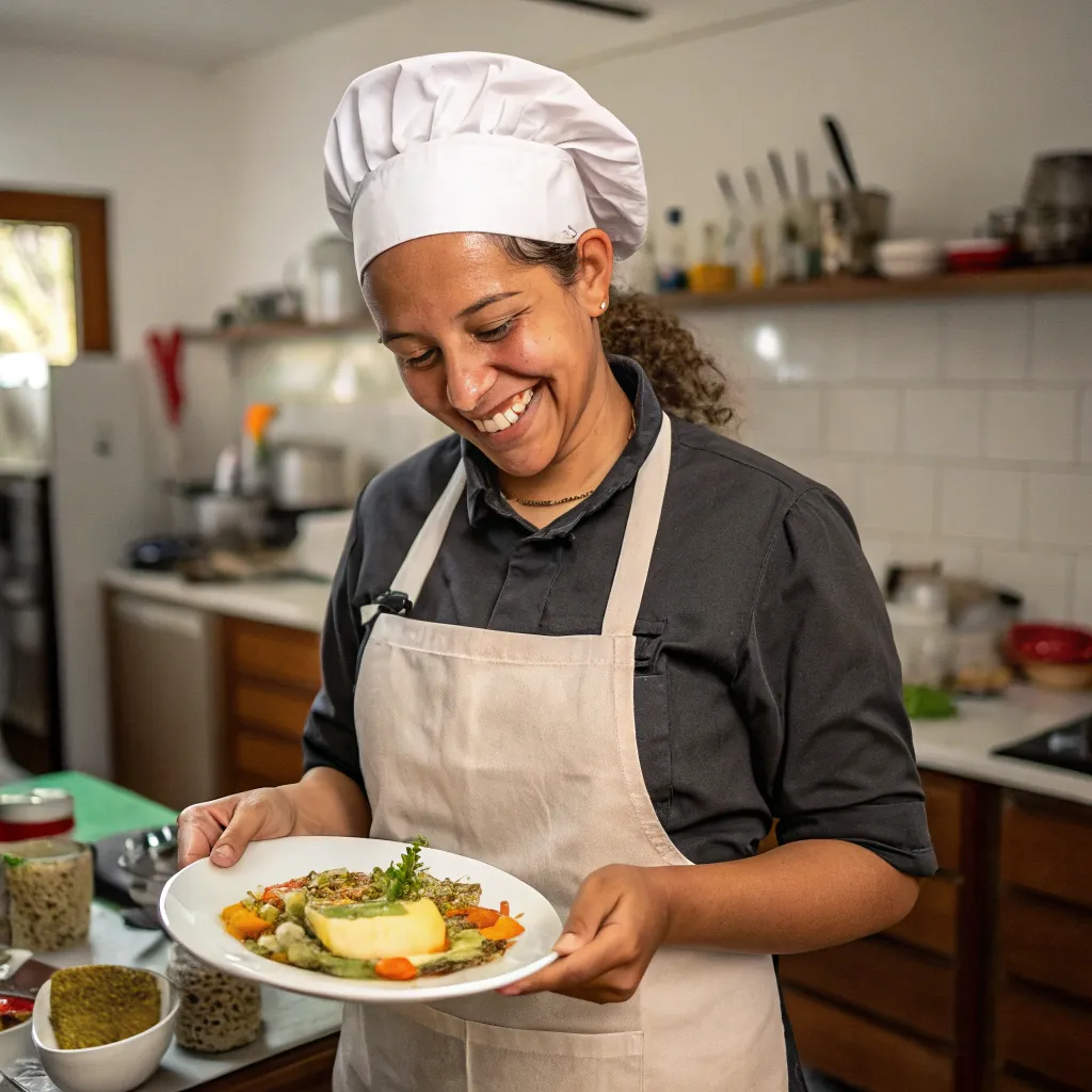 Satisfied cooking course participant